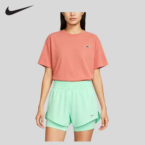 Nike 2PCS Casual Suit Short Sleeve Top & Athletic ShortsDZ4685-638+DX6013-353