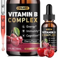 Vitamin B Complex Liquid Drops, B Vitamins Complex plement with B1, B2, B3, B5 B6, B7, B9 & Methyl B