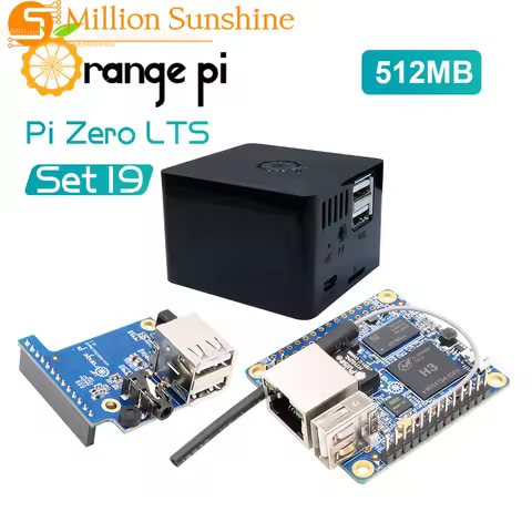 Orange Pi Zero LTS 512MB+Expansion Board+Black Case, Allwinner H3 SoC Open Source Laptop Mini PC Tab
