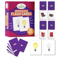 Opposites Matching Flash Cards | 50 Matching Educational Picture Cards | 7 Learning Games for Classr