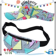 GLISTENY 80s 90s Fanny Pack, Colorful Cotton 80s Outfit Sun Visor Hat, Fashion Comfortable Soft 90s 