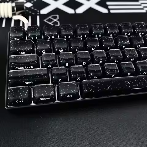 MAIMOOO Black Glitter Jello 2.0 Keycap 122 Keys Crystal Texture Oem Pc For Ajazz Aula F75 Keyboard K