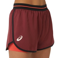 ASICS :  WOMEN MATCH SHORT WOMEN CPS กางเกง ผู้หญิง กางเกง กางเกงขาสั้น ของแท้  ANTIQUE RED