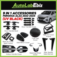 🔥GLOSSY BLACK🔥  Perodua Alza 2022-2024 NEW Alza Car Interior Exterior Accessories Alza Baru
