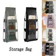 6/8 Pocket Wardrobe Storage Bag Foldable Hanging Handbag Organizer Transparent Non-Slip