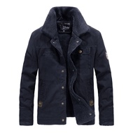 Winter New Style Fleece Lining Denim Jacket Men's Cotton-padded Jacket Men's Loose Lamb Fleece Thick