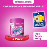 PUTIH Vanish Pink Powder 400g (3pcs) Tube - White Clothes Stain & Germ Remover