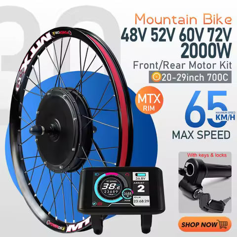 MTX Electric Bike Conversion Kit 48V 52V 60V 72V 2000W Rear Wheel Electric Bicycle Motor Kit For E-B