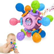 [4 Colors] Manhattan Clutch Ball Can Bite Baby Toys 0-1 Years Old Early Education Puzzle 3 to 6 Mont