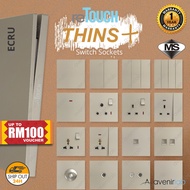 [ECRU] reTouch Thins+ Soft Touch 1/2/3/4 Gang 1/2 Way 13A/15A/20A Switch & Sockets Full Frame Minima