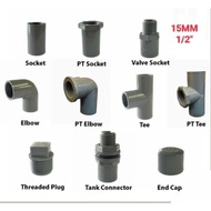 PVC PIPE FITTING [ PVC CONNECTOR  PN15 ] [ 15MM / 1/2" ]