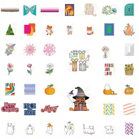 September 2026 NEW Halloween Haunted House Ghost Merry Christmas Words Pumpkin Flowers Cute Animals 