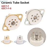 GREATMY 1Pcs Ceramic Tube Socket, DIY Tin-Plated Valve Base,  PCB Mount 7Pin B7G GZC7-F GZC7-F-G for