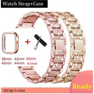 Diamond Watch Strap + Case For A-pple Watch Strap Metal i watch strap Series11,10,9,8,7,654321,SE,Ul