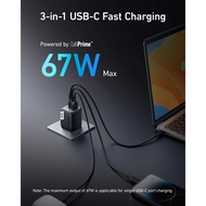 anker Prime GaN 67W Multi Port Charger Plug TypeC Fast Charging Suitable type c