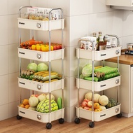 Kitchen Trolley Rack Floor Multi-Layer For Home Multi-Functional Movable Snack Storage Rack for Fruit and Vegetable Basket