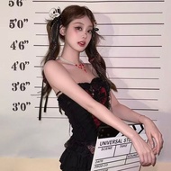 Halloween Gothic Skull Hair Clip with Black Ribbon - New Gothic Style Cosplay Hair Accessories