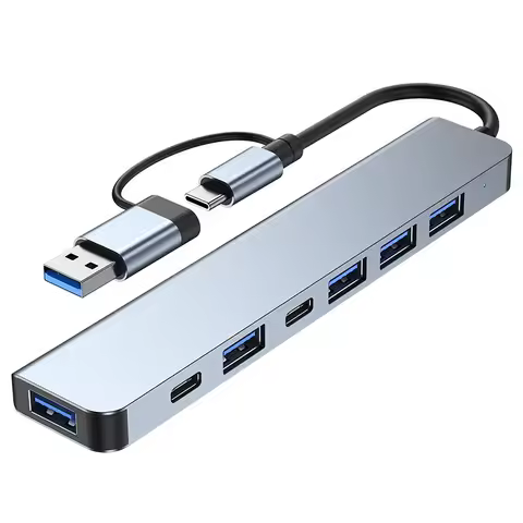 USB 3.0 HUB Type C USB-A Hub Splitter 7 Port USB 2.0 With USB-C PD High Speed Data Transfer For PC L