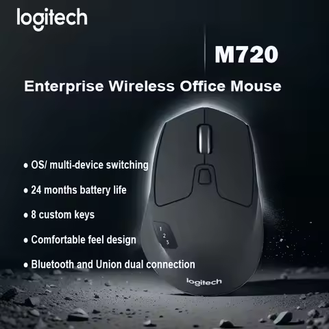Logitech M720 Wireless Bluetooth Mouse - Office Mouse - Bluetooth Dual-mode Wireless Mouse
