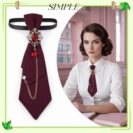 SIMPLESHOP Bow Tie, Adjustable Metal Chain Chain Necktie,  Rhinestone Vintage Womens Tie School