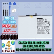 SM Galaxy Tab A8 10.5 (2021) SM-X200 SM-X205 7040mAh Battery Bateri X205 X200 HQ-6300SD HQ-6300NA HQ