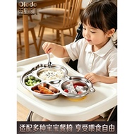 Children's Dinner Plate 316L Stainless Steel Baby Household Compartment Eating Plate Kindergarten Ea