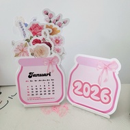 Aesthetic Desk Calendar 2026 - 2027 Stackable Desk Calendar
