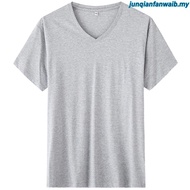 Baju berkolar Baju Kemeja Berkolar Lelaki Baju  Lelaki White bottoming shirt men's short-sved v-neck