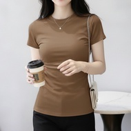 Women's Long Body Fit T-Shirt, Women's Bodyfit PRess Body Top Baju Perempuan T Shirt Cotton 100%