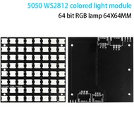 5050 WS2812 color lamp module 64-bit RGB lamp 64X64MM reserved 2.54MM and 2.0MM terminal block