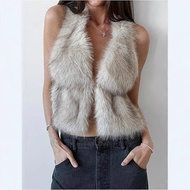 All-Match Artificial Fur Sleeveless Camisole Top Halter Fur Fox Fur Vest Vest