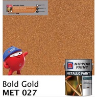 SINAR NIPPON METALLIC GLOSS PAINT 1 LITER FOR WOOD & METAL / MASONRY WALL - MET027 BOLD GOLD/ CAT MI