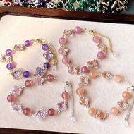 Natural Amethyst Four-Leaf Clover Bracelet Adjustable Bracelet Crystal Bracelet Exquisite All-Match 
