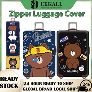 Thicken Luggage Cover Zipper Waterproof Suitcase Protector Cover Cartoon Sarung bagasi 20inch/24inch