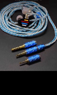 16股鍍銀耳機昇級線  D3  QDC （2Pin S）三個可更變直插頭  2.5mm+ 3.5mm + 4.4mm    描述介紹