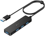 Aceele USB Hub 3.0 Splitter with 4ft Extension Long Cable Cord, 4-Port Extra Slim Multiport Expander for Desktop Computer PC, PS4, Laptop, Chromebook, Surface Pro 3, iMac, Flash Drive Data and More