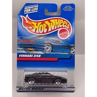 [NEW] Hot Wheels Ferrari 348 Black 3 spoke Blue Card 2000 1473