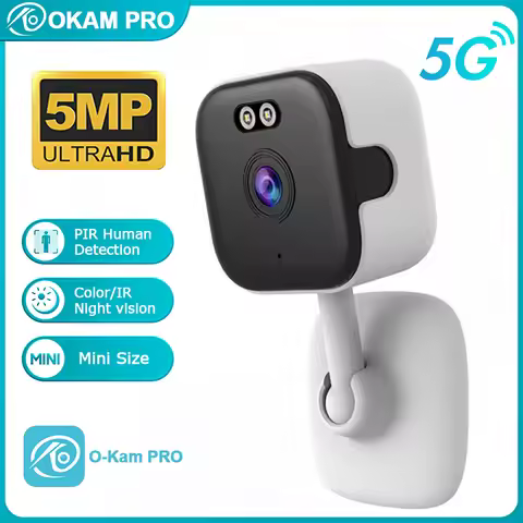 OKAM PRO APP Home Camera HD 5MP Mini 5G WiFi Indoor Camera with Human Detection 5X ZOOM Baby Monitor