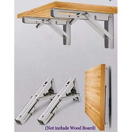 12", 14" & 16" Stainless Steel Folding Stand Heavy Duty Wall Mounted L Bracket (1 pair)