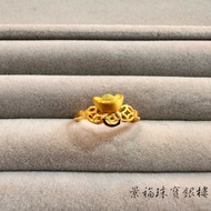 Jingfu Jewelry Silver Building Pure Gold Ring Ancient Coin Ingot Shape F