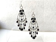 黑水晶 chandler 耳環波西米亞風耳環吊墜耳環長哥特式