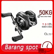 Reel Mesin Pancing Casting Reel Bc Reel Baitcasting Reel 50kg Max Drag Fishing Reel Double Spool