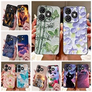 For Itel A70 Case A665L Luxury Flower Butterfly Painted Cover Soft Silicone Phone Case For Itel A70 