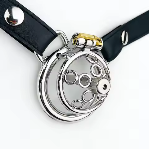 FRKO Sissy Metal Hollow Chastity Cage Anti-Drop Ring Chastity Belt Urethral Catheter Lock Cock Cage 