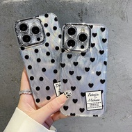 Casing iPhone 11 13 14 15 16 Pro Max Lovely love laser Silicone Case For iPhone 13PM 16PM 15PM 14PM 