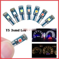 JYK Car Motorcycle T5 LED 3smd Meter LED Dashboard Light Wedge Instrument Lamp Indicator Signal Bulb