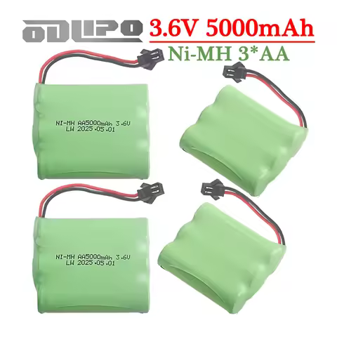 (SM PLUG) 3.6V Ni-MH Battery Pack AA 3.6V 5000mAh Rechargeable Battery For Rc toys Car Truck Tank Ro
