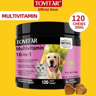 Tovitar® Multivitamin Cat and dog 120 Soft Chews - Omega 3 | Vitamin Bs | Vitamin C | COQ10 | MSM Gl