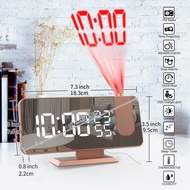 2nlf Multifunctional Projection Alarm Clock LED Large Screen Display Temperature Humidity Electronic Clock with Radio Digital Clock Bedroom Clock