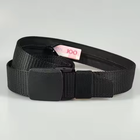 A Travel Cash Anti-Theft Belt For Men, Available In 3 Colors, With A Secret Money Pocket, 125cm